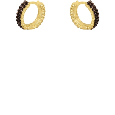 GUYMY - BRINCO FOLHEADO A OURO CLICK MICRO ZIRCÔNIA - DOURADO/PRETO GUYMY - BRINCO FOLHEADO A OURO CLICK MICRO ZIRCÔNIA - DOURADO/PRETO
