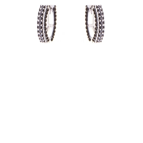 GUYMY - BRINCO FOLHEADO A OURO CLICK MICRO ZIRCÔNIA - PRATA/PRETO GUYMY - BRINCO FOLHEADO A OURO CLICK MICRO ZIRCÔNIA - PRATA/PRETO