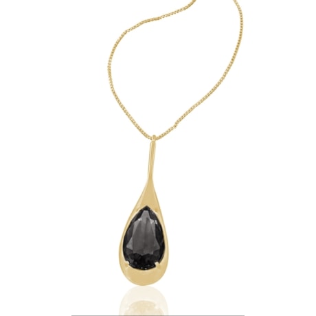 GUYMY - COLAR FOLHEADO A OURO GOTA COM PEDRA - DOURADO GUYMY - COLAR FOLHEADO A OURO GOTA COM PEDRA - DOURADO