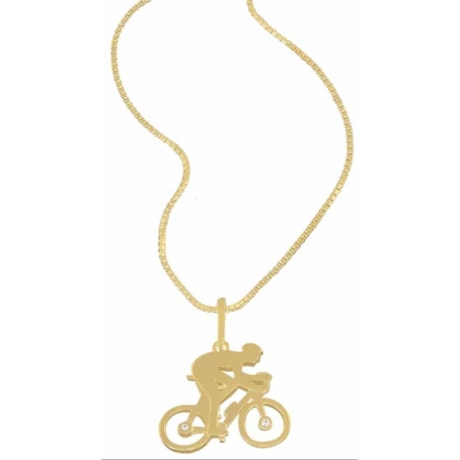 GUYMY - COLAR FOLHEADO A OURO MÉDIO PINGENTE CICLISTA - DOURADO GUYMY - COLAR FOLHEADO A OURO MÉDIO PINGENTE CICLISTA - DOURADO