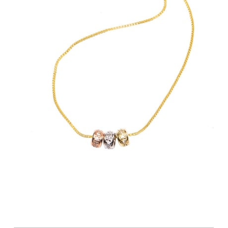 GUYMY - COLAR FOLHEADO A OURO MÉDIO PINGENTE ROLDANAS MICRO ZIRCÔNIA - DOURADO