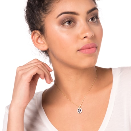 GUYMY - COLAR FOLHEADO A OURO PINGENTE CRISTAL COM MICRO ZIRCÔNIA - DOURADO GUYMY - COLAR FOLHEADO A OURO PINGENTE CRISTAL COM MICRO ZIRCÔNIA - DOURADO