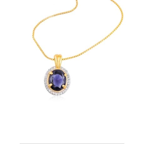GUYMY - COLAR FOLHEADO A OURO PINGENTE CRISTAL COM MICRO ZIRCÔNIA - DOURADO GUYMY - COLAR FOLHEADO A OURO PINGENTE CRISTAL COM MICRO ZIRCÔNIA - DOURADO