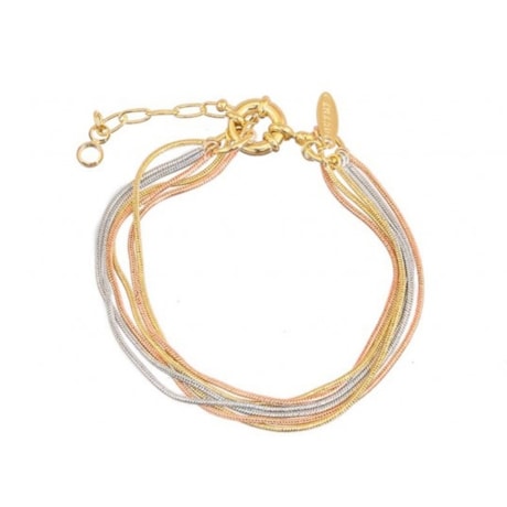 GUYMY - PULSEIRA FOLHEADA A OURO CORRENTES 3 CORES - UNICA GUYMY - PULSEIRA FOLHEADA A OURO CORRENTES 3 CORES - UNICA