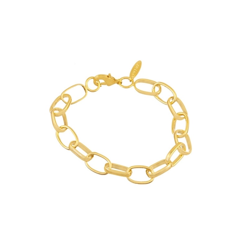 GUYMY - PULSEIRA FOLHEADA A OURO ELOS METAL - DOURADO