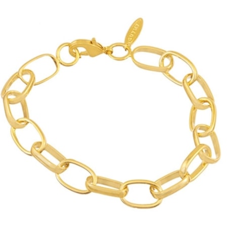 GUYMY - PULSEIRA FOLHEADA A OURO ELOS METAL - DOURADO