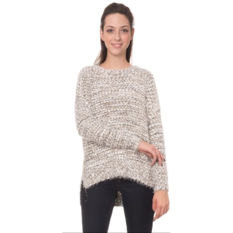 IOZI - BLUSA TRICÔ AMPLA FIO MESCLA - OFF WHITE