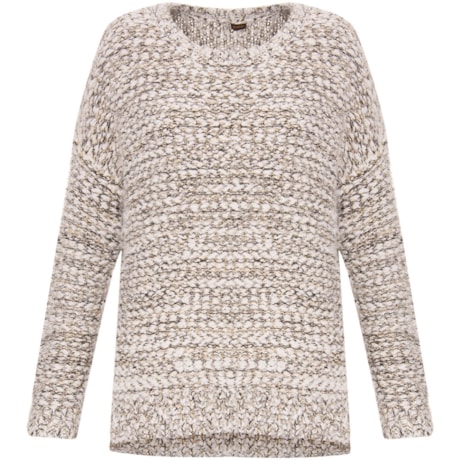 IOZI - BLUSA TRICÔ AMPLA FIO MESCLA - OFF WHITE
