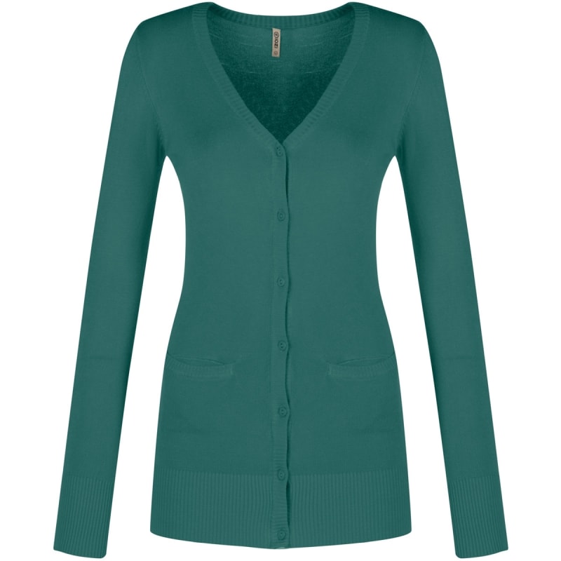 IOZI - CARDIGAN TRICÔ COM BOLSOS EMBUTIDOS - TURQUESA