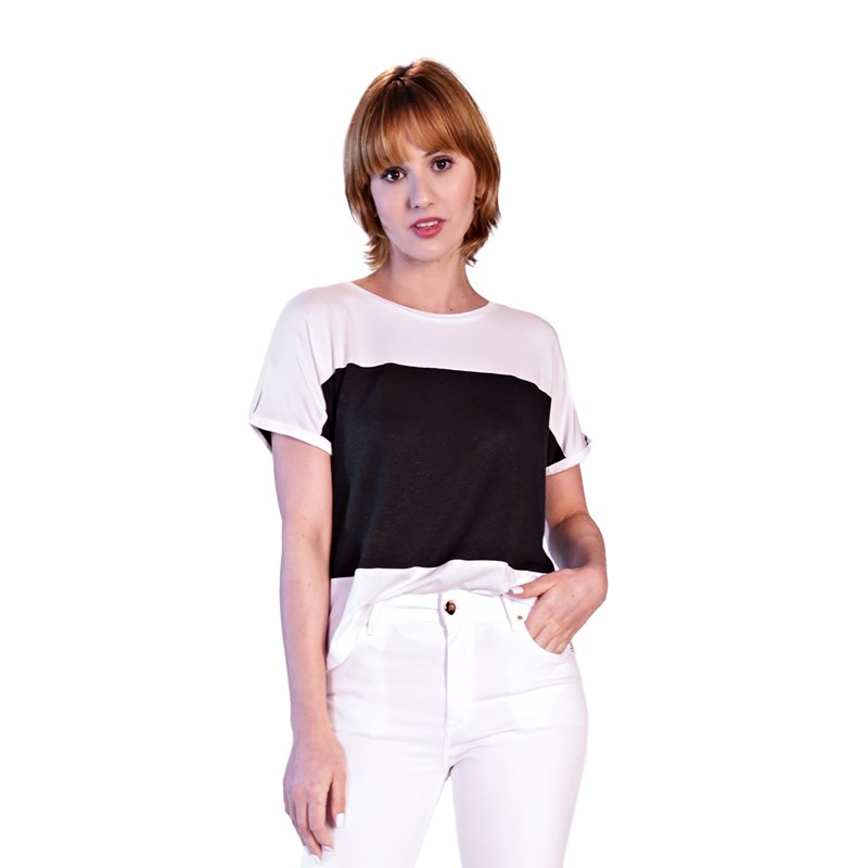 ITS&CO - Blusa cropped bicolor