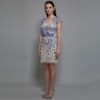 IZA.D - VESTIDO DE FESTA CURTO MANGUINHA BORDADO FOLHAS
 - ROYAL