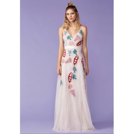 IZA.D - VESTIDO DE FESTA LONGO ALÇAS FINAS BORDADO RELEVO - OFF WHITE IZA.D - VESTIDO DE FESTA LONGO ALÇAS FINAS BORDADO RELEVO - OFF WHITE