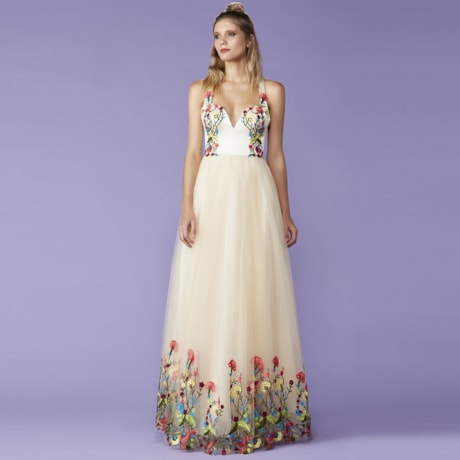 IZA.D - VESTIDO DE FESTA LONGO APLIC NO BUSTO SAIA DE TULE
 - NUDE IZA.D - VESTIDO DE FESTA LONGO APLIC NO BUSTO SAIA DE TULE
 - NUDE