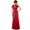 IZA.D - VESTIDO DE FESTA LONGO CINTO BORDADO CORPO RENDA
 - VERMELHO