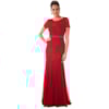 IZA.D - VESTIDO DE FESTA LONGO CINTO BORDADO CORPO RENDA
 - VERMELHO
