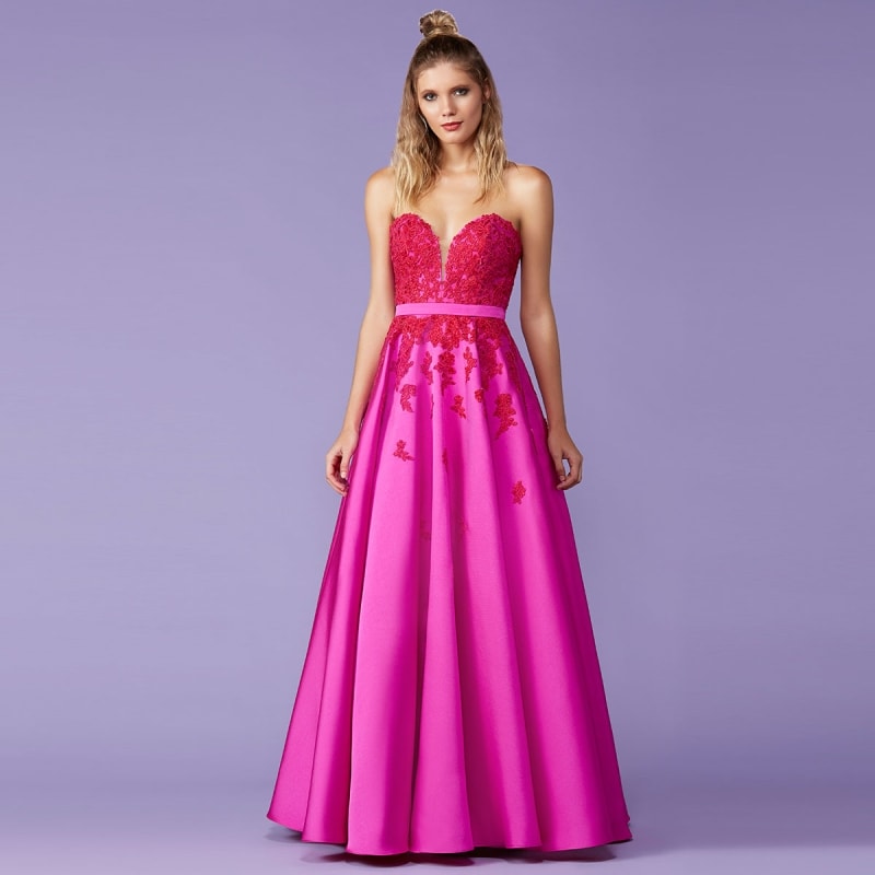 vestido de festa fucsia