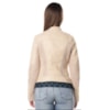 JAQUETA ALPELO SUEDE COM DETALHE TELA - OFF WHITE