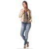 JAQUETA ALPELO SUEDE COM DETALHE TELA - OFF WHITE