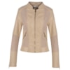 JAQUETA ALPELO SUEDE COM DETALHE TELA - OFF WHITE