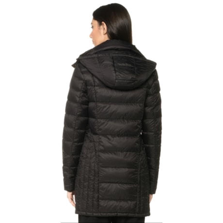 JAQUETA DE NYLON CAPITOLLIUM 7/8 PLUMA DE GANSO - PRETO