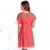 KAFTAN CANTÃO   PADRÃO FOLHINHAS COM TIRAS E TASSEL - ROSA
