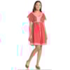 KAFTAN CANTÃO   PADRÃO FOLHINHAS COM TIRAS E TASSEL - ROSA