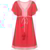 KAFTAN CANTÃO   PADRÃO FOLHINHAS COM TIRAS E TASSEL - ROSA