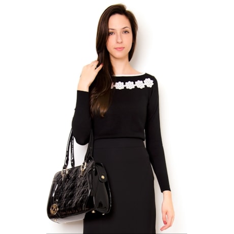 LANFRIA - BLUSA TRICOT DECOTE BORDADO - CRU LANFRIA - BLUSA TRICOT DECOTE BORDADO - CRU