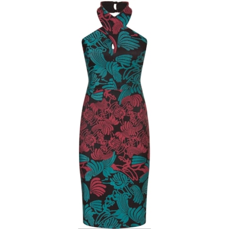 LAWRENCE - VESTIDO MALHA JACQUARD FRENTE ÚNICA TRANSPASSADA - PETRÓLEO LAWRENCE - VESTIDO MALHA JACQUARD FRENTE ÚNICA TRANSPASSADA - PETRÓLEO
