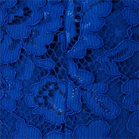 LEMON COLA - VESTIDO CURTO DE RENDA COM DET. GUIPURE OMBRO - AZUL