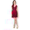 LEMON COLA - VESTIDO CURTO DECOTE V RENDA C/GUIPURE M/C - MARSALA