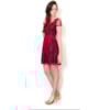 LEMON COLA - VESTIDO CURTO DECOTE V RENDA C/GUIPURE M/C - MARSALA