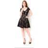LEMON COLA - VESTIDO CURTO RENDADO E DET GUIPURE - PRETO