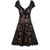 LEMON COLA - VESTIDO CURTO RENDADO E DET GUIPURE - PRETO