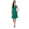 LEMON COLA - VESTIDO DE FESTA CURTO RENDA GUIPURE - VERDE