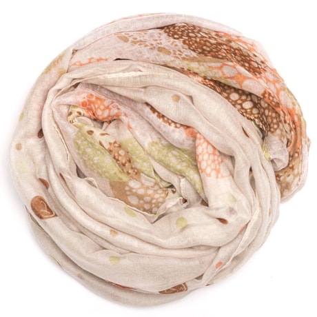 LENÇO CAPITOLLIUM ESTAMPADO BOLAS - BEGE