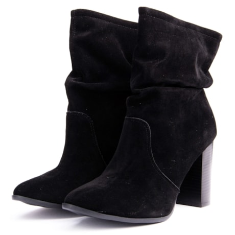 LIA LINE - BOTA CAMURÇA DETALHE AMASSADO - PRETO