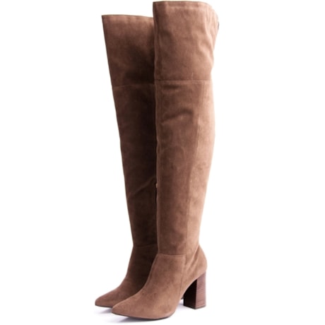 LIA LINE - BOTA CAMURÇA OVER THE KNEE - MARROM LIA LINE - BOTA CAMURÇA OVER THE KNEE - MARROM