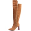 LIA LINE - BOTA CAMURÇA OVER THE KNEE ZÍPER - CARAMELO