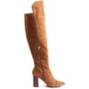 LIA LINE - BOTA CAMURÇA OVER THE KNEE ZÍPER - CARAMELO