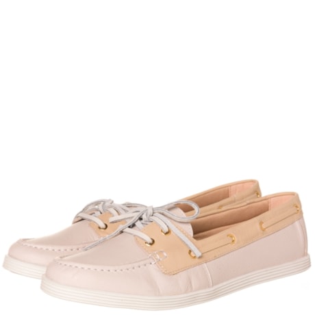 LIA LINE - MOCASSIM COURO COLOR COM LAÇO - OFF WHITE