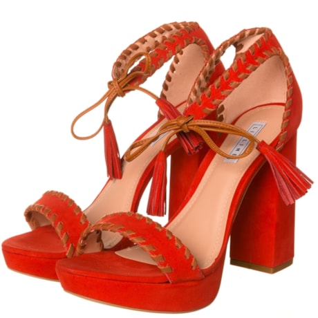 LIA LINE - SANDÁLIA NOBUCK SALTO BLOCO AMARRAÇÃO - VERMELHO LIA LINE - SANDÁLIA NOBUCK SALTO BLOCO AMARRAÇÃO - VERMELHO