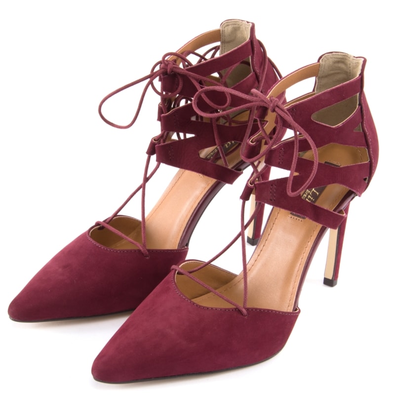 LIA LINE - SAPATO LACE UP NOBUCK - VINHO