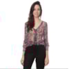 LILLA KA- BLUSA CHIFFON ESTAMPA GEOMÉTRICA MANGA LONGA - PRETO