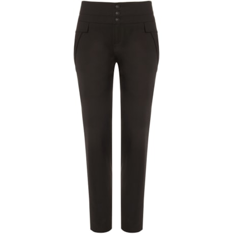 LILLA KA - CALÇA ALFAIATARIA CÓS DUPLO BOLSO DIAGONAL - PRETO