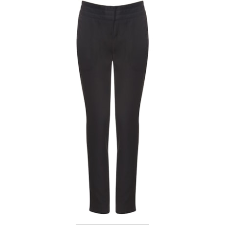LILLA KA - CALÇA ALFAIATARIA CÓS GORGURÃO PLISSADO CREPE - PRETO