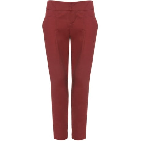 LILLA KA - CALÇA ALFAIATARIA SARJA PREGA FRONTAL - TERRACOTA