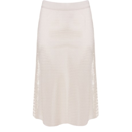 LILLA KA - SAIA MIDI EVASÊ EM TELA - OFF WHITE