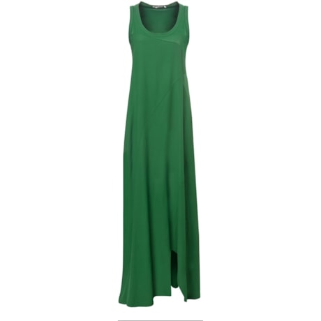LILLA KA - VESTIDO LONGO CREPE COM RECORTES EVASÊ - VERDE