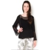 LUCIDEZ - BATA RENDA CHIFFON RECORTES ARLENE - PRETO